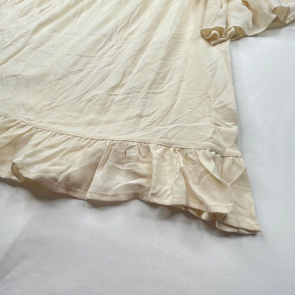 Anthropologie Easel Ivory Cream Off Shoulder Crotchet Sleeve Boho Tunic NEW - Picture 4 of 7